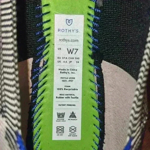 Rothy’s Retired Bluffalo White and Black Plaid Flats - Picture 9 of 9